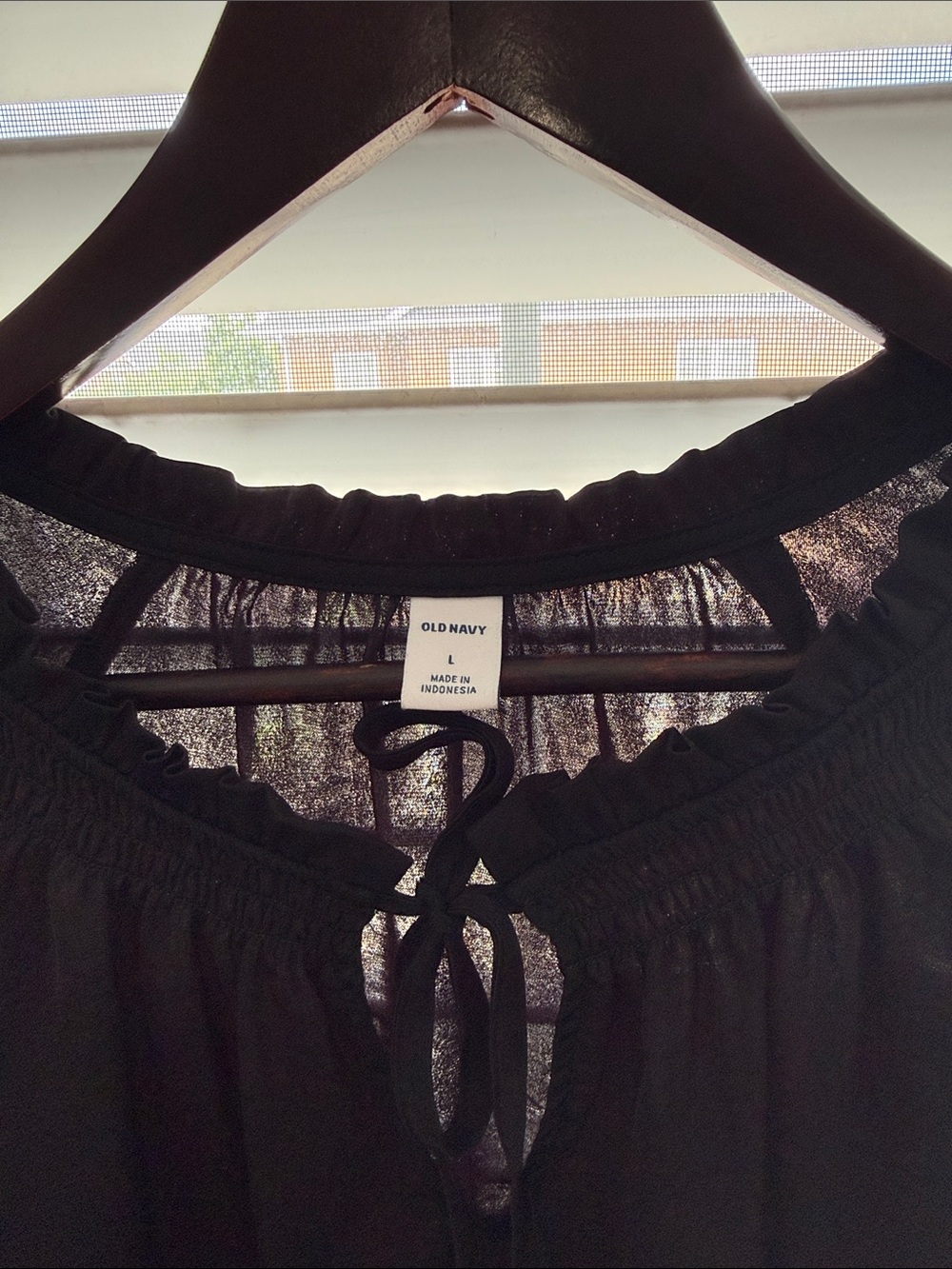 Old Navy Black Long-Sleeve Peasant Blouse - Women Tops - Picture 2 of 2